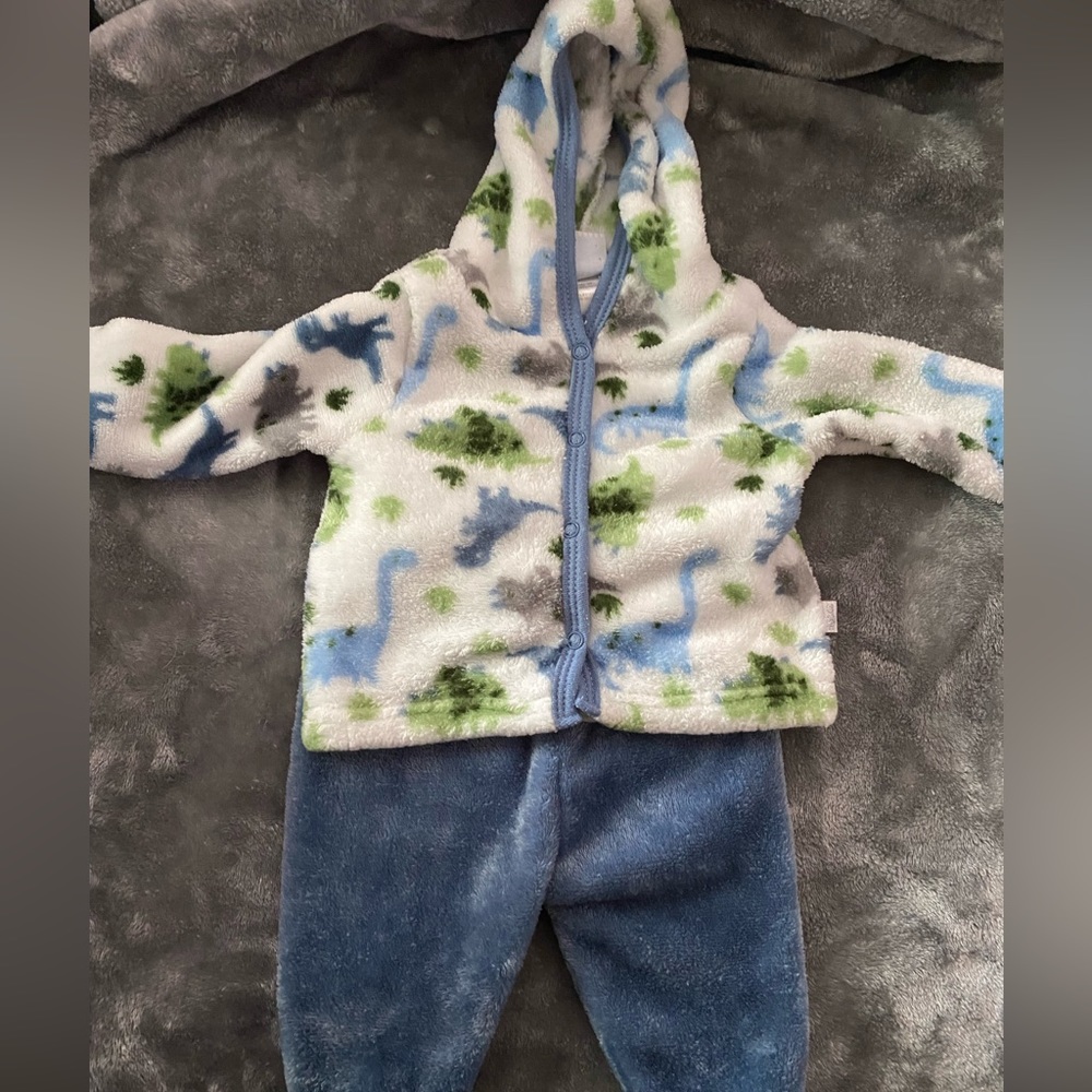 Duck Duck Goose 0-3 month 2 piece hooded fleece set